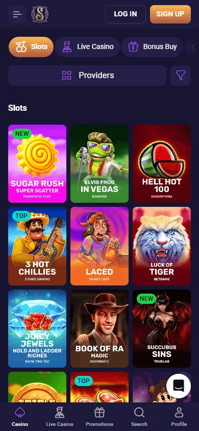 N1 Casino mobile games view with pokies and live casino categories